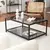Hanah Home Klub sto 90x40x60?cm Sivo-Crni