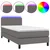 Krevet box spring s madracem LED sivi 90x200 cm od umjetne kože