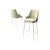 Hanah Home set od 2 barskih stolica Tera, krem tkanina Babyface, bele metalne noge