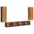 Set zidnog ormarića za TV 4 pcs 29,5 x 31 x 100 cm Staro drvo