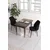 Hanah Home trpezarijski set Arp, sto i 2 stolice, ploča u dekoru drveta Baroque, crna tkanina Babyface