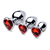 Booty Sparks Red Heart Gem Anal Plug Set