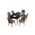 Hanah Home Set Trpezarijski sto i 6 stolica Are, Braon-crni