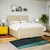 Vidaxl Box spring postelja z vzmetnico krem 180x200 cm blago