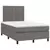 Greatstore Box spring postelja z vzmetnico siv 120x200 cm umetno usnje