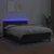 Vidaxl Box spring postelja z vzmetnico LED črna 140x200 cm um. usnje