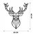 Atelier Del Sofa Zidna dekoracija Deer 2, 60x65 cm, 1.2mm, Crna