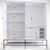 HANAH HOME Ormar Martin 190 White Black Gold