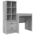 Stol s ladicama s policom s pohranom 2 pcs Siva Sonoma