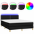 Krevet box spring s madracem LED crni 140x200 cm od tkanine