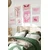 WallXpert set od 8 manjih uramljenih slika Çgs-022, roze motivi – leptir, žirafa, trešnje, balon pas i natpis Self Love, beli ram