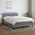 Vidaxl Box spring postelja z vzmetnico LED temno siva 140x190 cm blago