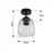 BRILAGI - LED plafonski luster R GLASS 1xE27/60W/230V prečnik 26 cm crna/dim siva