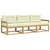 Set vanjskih sofa s jastukom 3 pcs Bijela i krem Poliester