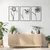 WallXpert metalni zidni ukras DCV-1103-MT, linijski cvetovi lale, narcisa i kamilice u 3 rama, 3 dela, 30 x 50 cm, crni