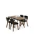 Hanah Home Trpezarijski set, 5 komada, Crni