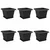 Saksije za biljke 6 pcs Crna 28,5 x 28,5 x 22 cm Plastika