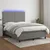 Vidaxl Box spring postelja z vzmetnico LED temno siva 140x190 cm blago