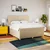 Vidaxl Box spring postelja z vzmetnico krem 200x200 cm blago