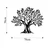 Wallity Zidna dekoracija Monumental Tree 19, 58x70 cm, 1.5 cm, Crna