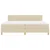 Vidaxl LED Box Spring Postelja z blazino krema 200 x 200 cm blago