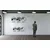 WallXpert metalni zidni ukras 5256, listovi ginka u 3 kružna panela, 72 x 72 cm, crni
