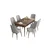 Hanah Home Set Trpezarijski sto i 6 stolica Are, Sivo-braon
