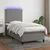 Vidaxl Box spring postelja z vzmetnico LED temno siva 90x190 cm blago