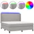 Vidaxl Box spring postelja z vzmetnico LED sv. siva 160x200 cm blago