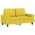 3-dijelni set sofa svjetložuti od tkanine