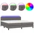 Krevet box spring s madracem LED sivi 200x200cm od umjetne kože
