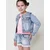KOROSHI Prehodna jakna moder denim