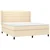 Vidaxl Box spring postelja z vzmetnico krem 180x200 cm blago