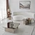 Hanah Home Klub sto Jazz 80x30x80cm Bež-Bronzani