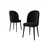 Hanah Home set trpezarijskih stolica Aste 4 kom, crna tkanina Babyface, braon metalne noge