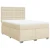 vidaXL Box spring postelja z vzmetnico krem 160x200 cm blago, (21319885)