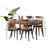 HANAH HOME Set Trpezarijski sto i 4 stolice Fergana Brown
