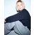 Bershka Pulover temno modra