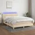 Vidaxl Box spring postelja z vzmetnico LED krem 140x190 cm blago