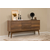 HANAH HOME Vina 01 1005 Walnut Cream (Produžni trpezarijski sto, stolice i konzola (6 komada))