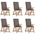 Vrtna stolica 6 pcs Smeđa i siva 57 x 71,5 x 104 cm