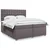 Vidaxl Box spring postelja z vzmetnico siva 200x200 cm umetno usnje