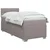 vidaXL Postelja boxspring z vzmetnico Taupe 90 x 200 cm Blago