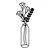 Wallity Zidna dekoracija Flower 6, 24x60 cm, 1.5 mm, Crna