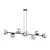 Luster na sajli ROSSI 8xE14/10W/230V crna/siva