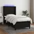 Vidaxl Box spring postelja z vzmetnico LED črna 100x200 cm blago