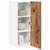 Vidaxl Viseča omarica Riga 2 pcs Staro les in bela 30 x 31 x 80 cm
