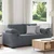Vidaxl Dvosed temno siv 180x77x82 cm žamet