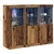 LED komoda 3 pcs Staro drvo 123 x 37 x 100 cm Konstruirano drvo