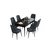 Hanah Home Set Trpezarijski sto i 6 stolica Are, Antracit-crni